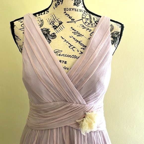 Melissa Sweet Lilac Purple Chiffon Sleeveless Formal Dress Knee Length SZ 8 - Picture 3 of 9